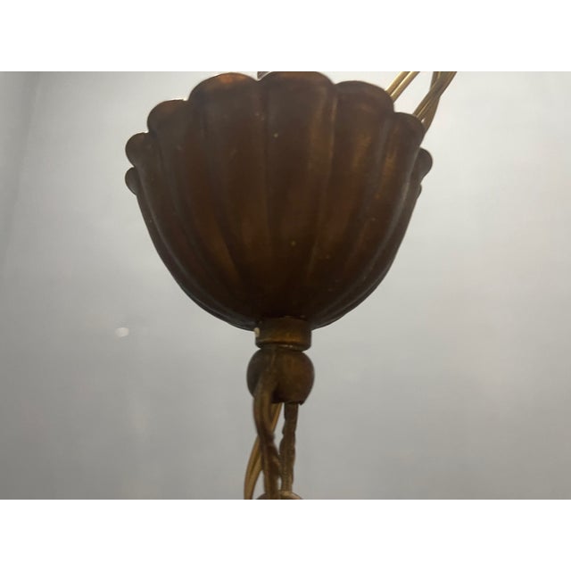 Bronze and Olive Green Murano Glass Pendant Light, 1960s For Sale - Image 6 of 15
