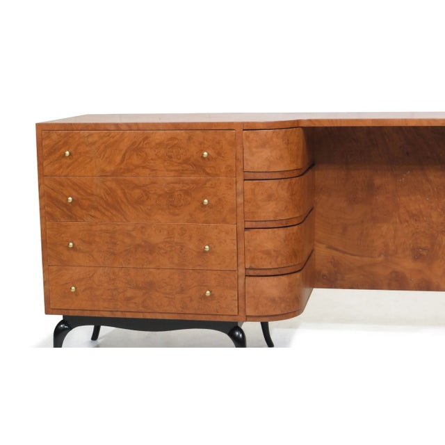 Mid 20th Century Giuseppe Scapinelli Brazilian Modern Burled Vanity Cabinet For Sale - Image 4 of 11