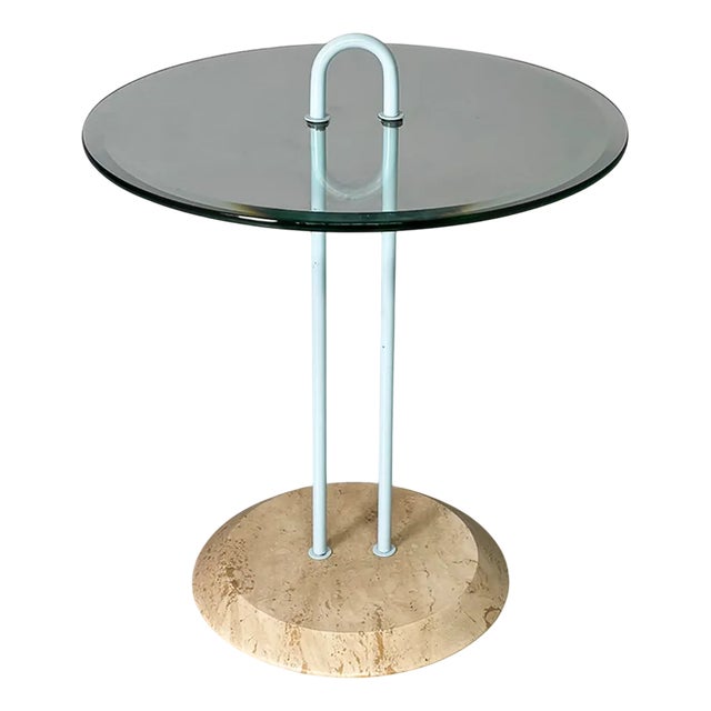 Italian Modern Metal and Glass Coffee Table by Vico Magistretti for Cattelan Italia, 1980s For Sale