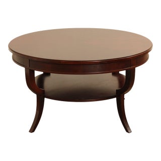 Early 21st Century CTH Sherrill Occasional Masquerade Collection Two-Tier Cherry Round Coffee Table For Sale