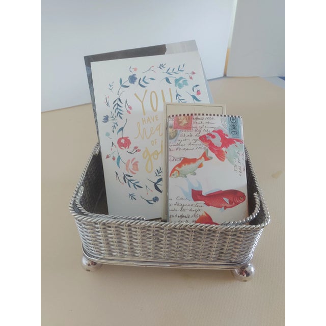 Metal Early 20th Century Mappin & Webb Silverplate Decorative Basket For Sale - Image 7 of 10