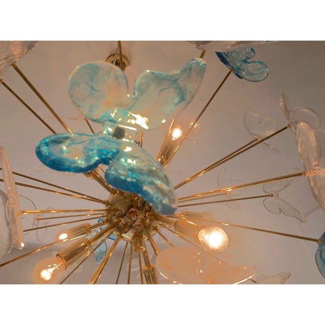 Gold Italian Sputnik Butterfly Chandelier in Murano Glass, Venini Style For Sale - Image 8 of 12