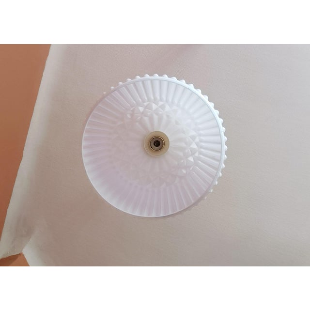 Black Vintage White Glass Pendant Lights, 1990s, Set of 2 For Sale - Image 8 of 10