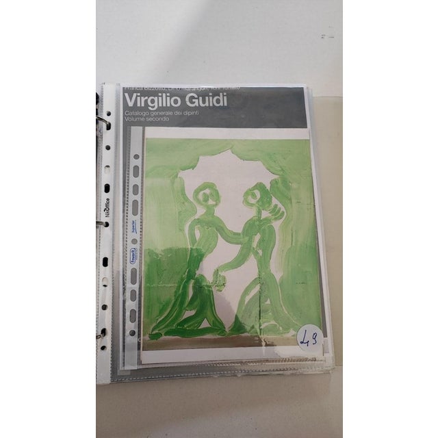 Textile After Virgilio Guidi, Meeting, 1969, Oil on Canvas, Framed For Sale - Image 7 of 18