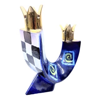 Danish Postmodern Studio Ceramic Candlestick by Jesper Packness, 1980s For Sale
