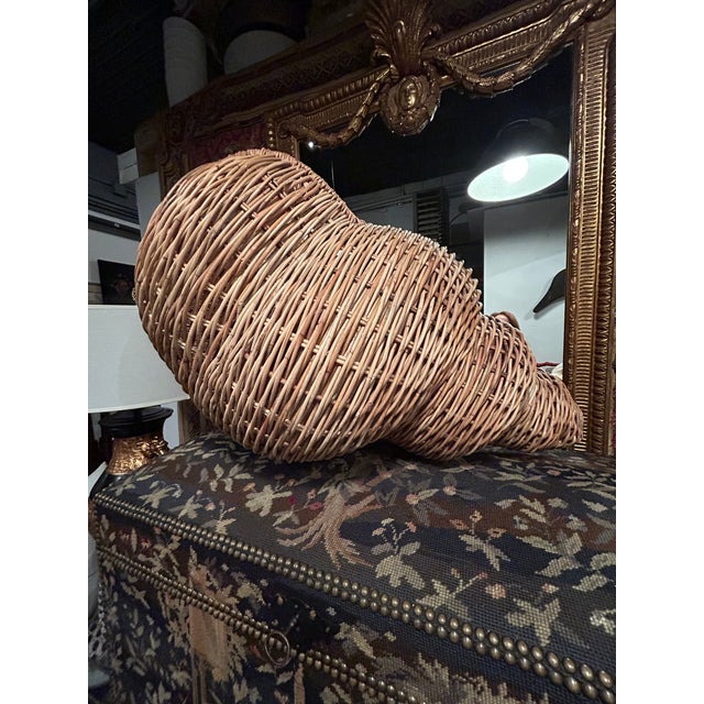 1990s Monumental Woven Rattan Shell Form Sculpture For Sale - Image 5 of 11