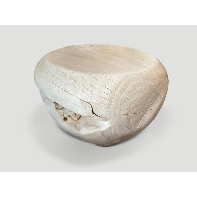 Wood Andrianna Shamaris Sculptural Bleached Coffee Table or Side Table For Sale - Image 7 of 18