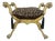 Italian Giltwood Curule Stool With Leopard Print Cushion For Sale