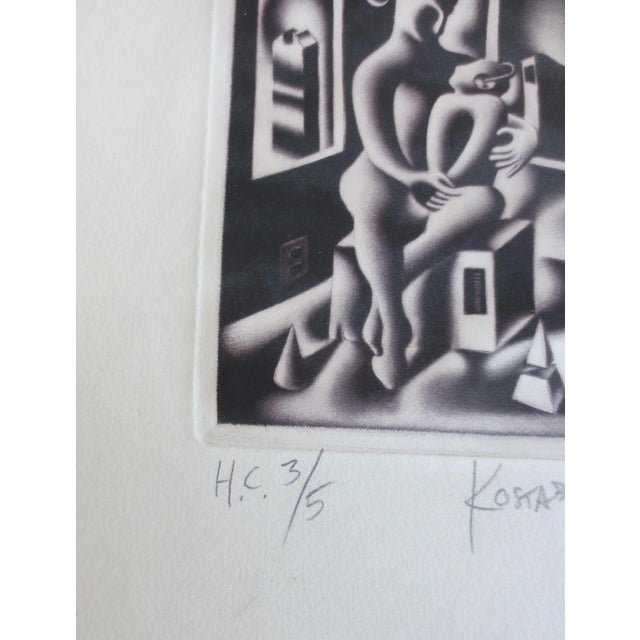 Mark Kostabi Mark Kostabi Mezzotint Etching, Oedipus 1989 For Sale - Image 4 of 5