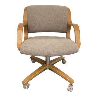 1980s Steelcase Bentwood Rolling Swivel Office Chair For Sale