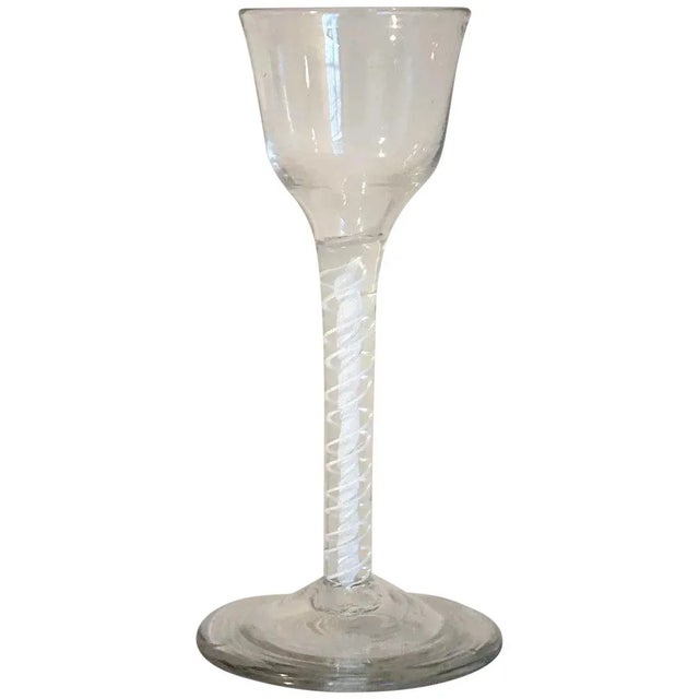 Glass Early Double-Series Opaque Twist Stem Glass For Sale - Image 7 of 7