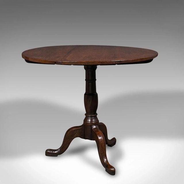 1780s Antique Oak Tilt Top Occasional Table, English Chairish