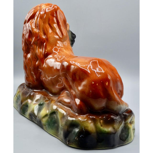 Late 19th Century 19th-Century English Staffordshire Lion Statue For Sale - Image 5 of 13