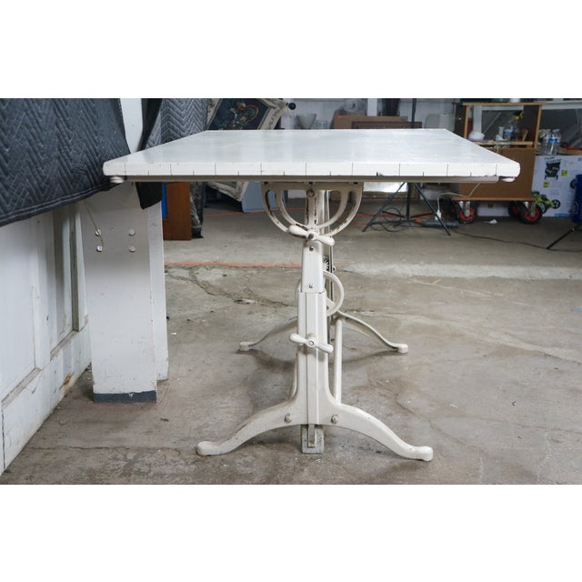 Antique Cast Iron Rack-and-Pinion Mechanical Work Desk Architects Drafting Table For Sale - Image 18 of 18