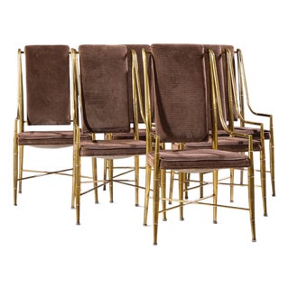 Warren Lloyd for Mastercraft Imperial Mid Century Brass Dining Chairs - Set of 6 For Sale