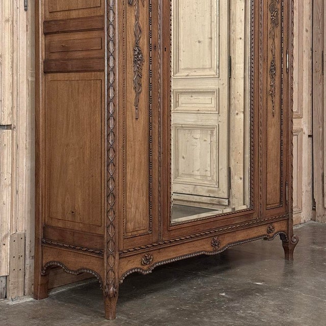 19th Century French Louis XVI Walnut Armoire For Sale - Image 15 of 18