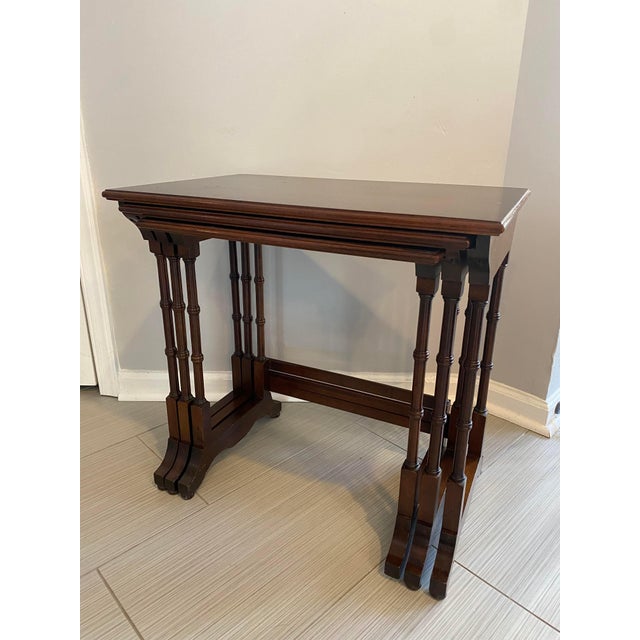 Vintage Ethan Allen Court Collection Cherry Nesting Tables Set of 3 Chairish