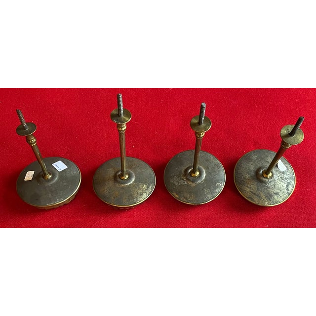 Antique 19th Century French Empire Classical Gilt Brass Curtain Drapery Tie Backs for the American Federal Market - A Set of 4 For Sale - Image 14 of 15