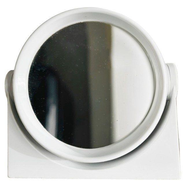 Mid-Century Space Age White Double-Sided Vanity Mirror, 1970s For Sale - Image 6 of 7
