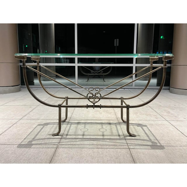 Etruscan Console Sofa Table in Bronze Finish Homage to Giacometti For Sale - Image 13 of 13