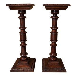 19th Century Renaissance Walnut Side Tables, Set of 2 For Sale
