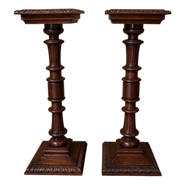 19th Century Renaissance Walnut Side Tables, Set of 2 For Sale