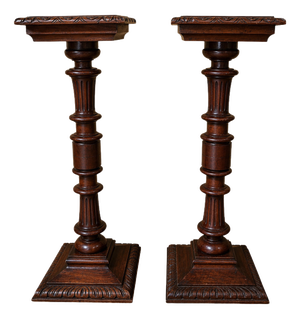 19th Century Renaissance Walnut Side Tables, Set of 2