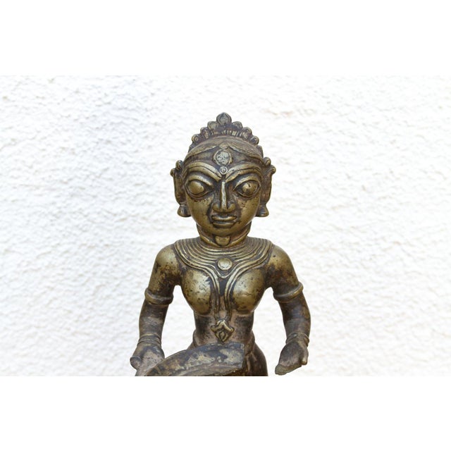 Indian Tall Indian Lost-Wax Pavai Temple Icon For Sale - Image 3 of 12