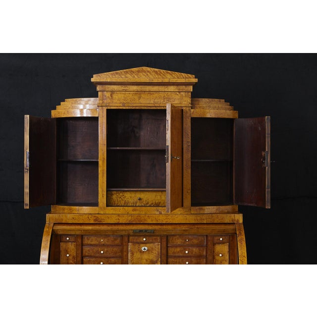 19th Century Biedermeier Walnut Secretary Desk For Sale - Image 12 of 13