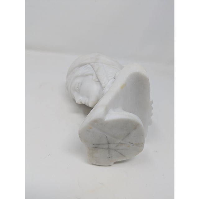 Antique Italian "Bedouin Princess" Marble Bust: Orientalist Period For Sale - Image 11 of 11