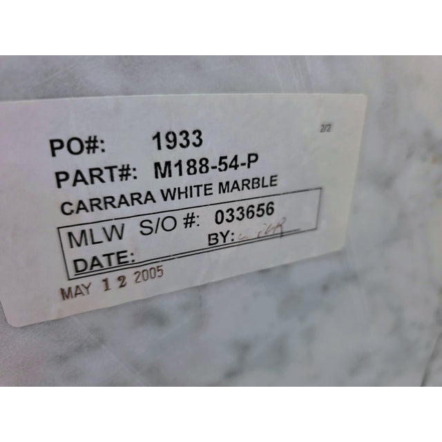 Vintage 54" Round Carrara Marble & Iron Center Table For Sale - Image 10 of 11