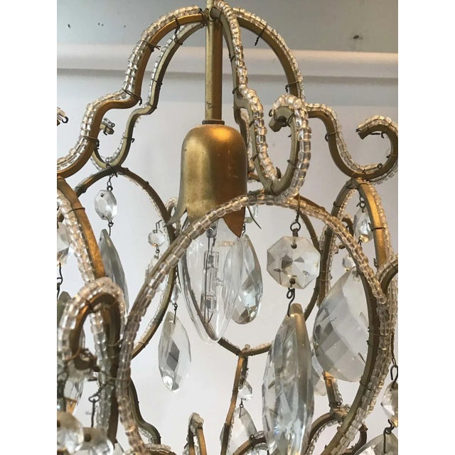 Glass 1970s Italian Beaded Chandelier For Sale - Image 7 of 10