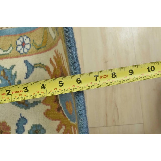 Oushak Rug 9′ X 11’8” Blue Wool Traditional Hand-Knotted Oriental Carpet For Sale - Image 11 of 12