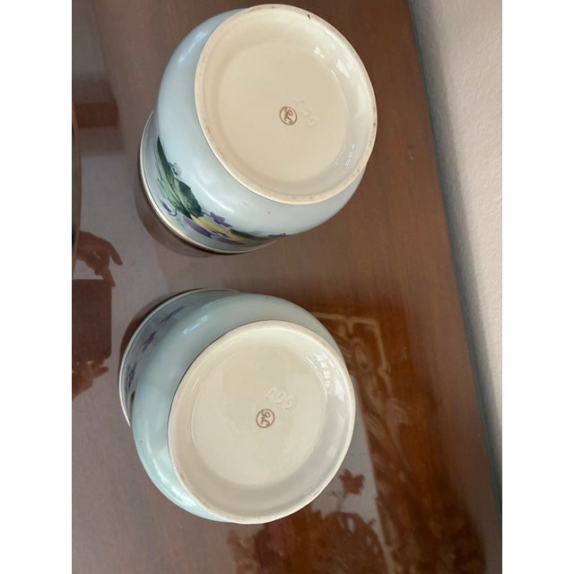 Mid 20th Century Vintage Hand Painted Ceramic Cachepots by G&c, a Pair For Sale - Image 5 of 11