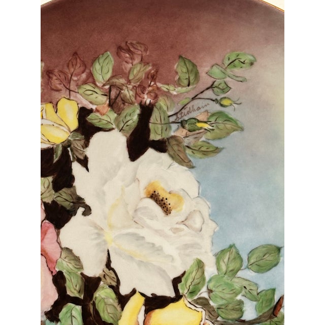 Traditional Early 20th Century Hutschenreuther Selb Bavaria Germany Artist Stulham Signed Rose Charger Plate For Sale - Image 3 of 6