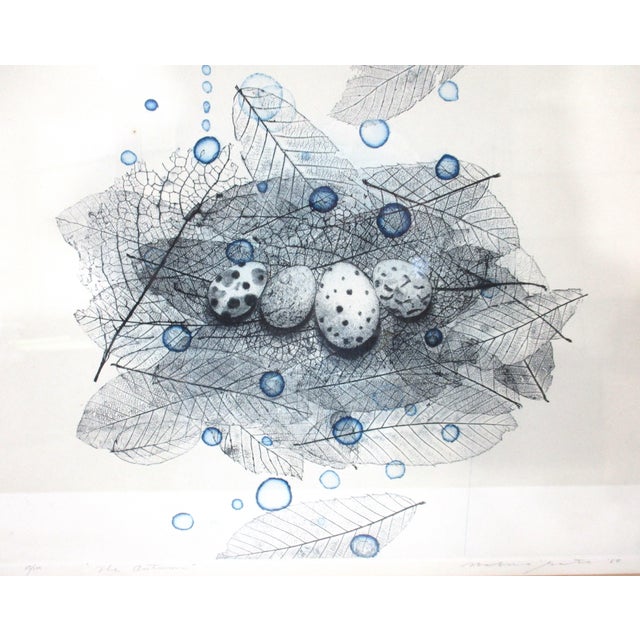 Eugene Pijanowski and Hiroko Sato Nobuo Sato Japanese Etching 1968 " the Autumm" Artist Signed 35/100i For Sale - Image 4 of 9