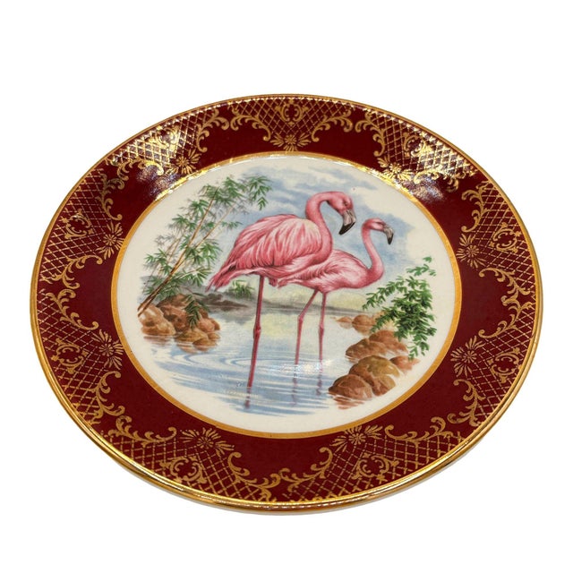Modern 1970s Mid-Century Round Pink Flamingo Salad Plate by Royal Falconware England For Sale - Image 3 of 4