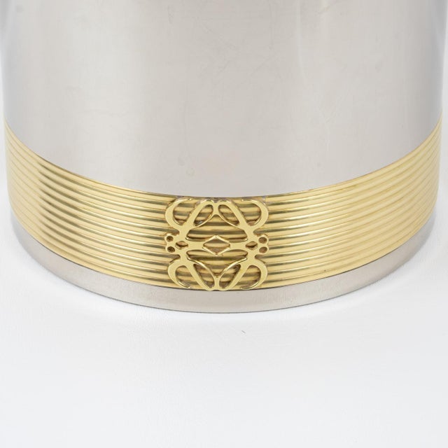 1980s Loewe Spain Silvered and Gilded Barware Ice Bucket For Sale - Image 9 of 9