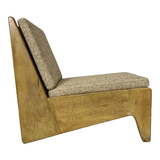 Architectural Modernist Lounge Chair For Sale