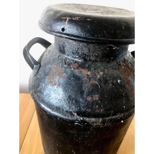 Large Vintage Black Painted Milk Jug Stool or Stand Chairish