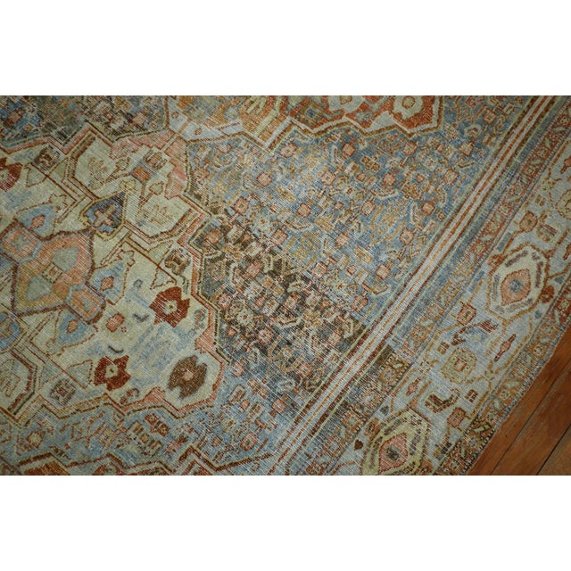 Sky Blue 19th Century Sky Blue Antique Senneh Rug 4'7'' X 6'6'' For Sale - Image 8 of 13