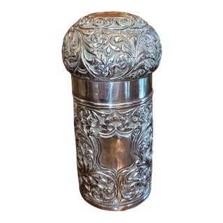 19c Anglo Indian Silver Perfume Bottle Case For Sale