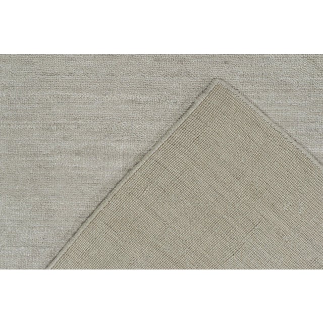 Textile 2010s Rug & Kilim’s Modern Rug in Solid Gray and Off-White Striae - 11x15 For Sale - Image 7 of 7