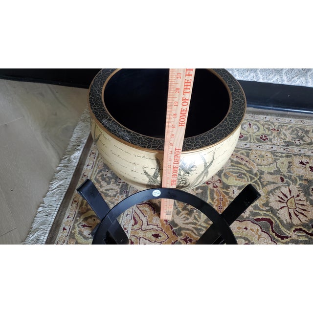 English 22" Wide Oriental Accent, Inc. Pineapple Fishbowl Planter Jardiniere For Sale - Image 3 of 3