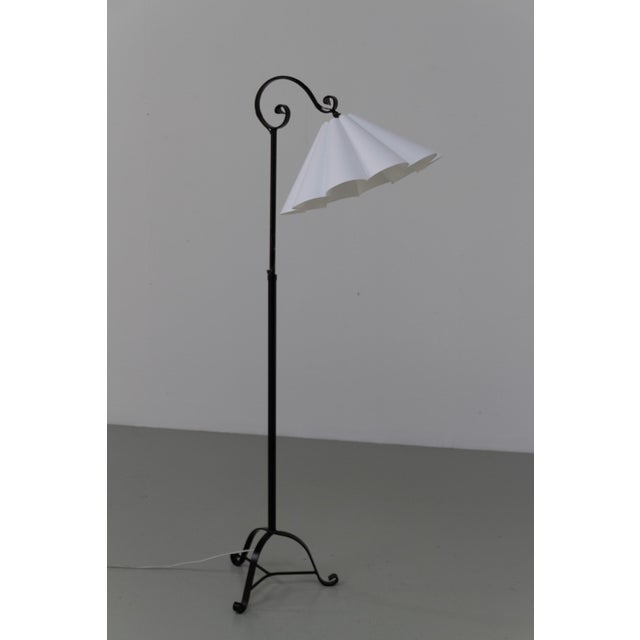 Art Deco Danish Tripod Floor Lamp in Wrought Iron, 1940s For Sale - Image 13 of 18