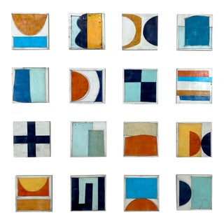 “Feels Like Summer” Contemporary Encaustic Collage Installation by Gina Cochran - 16 Panels For Sale