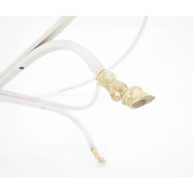 Jensen Style Steel and Brass Hoof and Ram's Head Coffee Table For Sale - Image 9 of 11