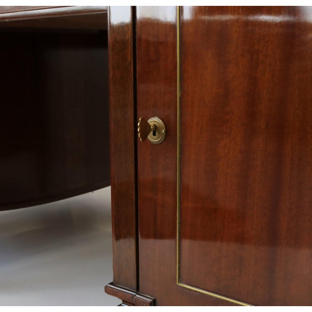 Neoclassical 1940s DE COENE FRÈRES Neoclassical Mahogany Desk, Belgium For Sale - Image 3 of 10