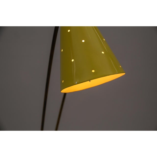Mid-Century Modern Brass and Perforated Metal Floor Lamp, 1950s For Sale - Image 16 of 18