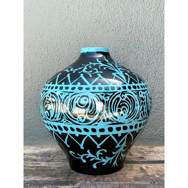 Vintage Italian Glazed Ceramic Urn For Sale - Image 12 of 12